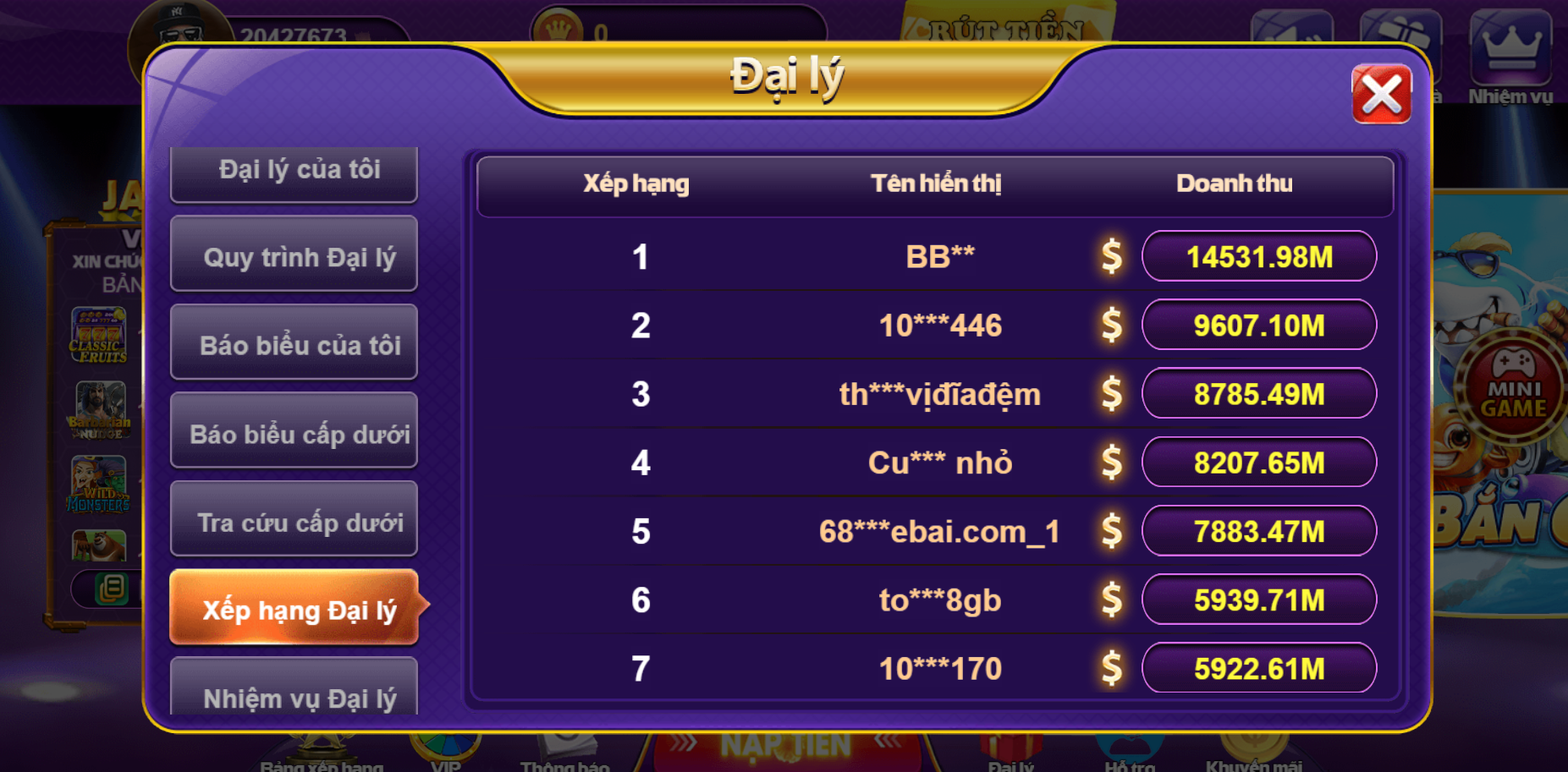 Top những đại lý 68 game bài với hoa hồng lên tới hàng tỷ đồng